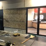 alexandria emergency board up glass repair replacement window door storefront